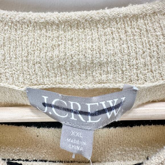 J.Crew Cropped Boucle Rollneck Sweater Striped Cotton Blend Nautical XXL NWT - Picture 8 of 13